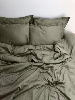 Комплект постільної білизни Cozy класичний мох Односпальний 140*200 см, простирадло 90*200*20 на резинці