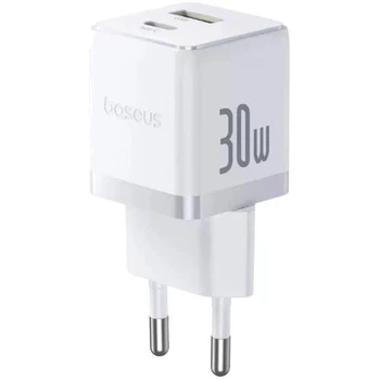 Сетевое зарядное устройство Baseus Palm Fast Charger Type-C+USB 30W P1011160A213-00 White