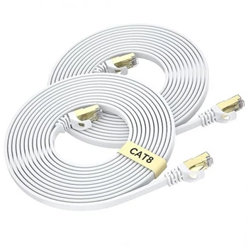 Високошвидкісний мережевий Патч корд Cat 8 BUSOHE 3м до 40 Гбіт/с 2 шт. White (R3975)