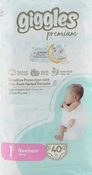 Подгузники детские Giggles Premium 1 Newborn 2-5 кг 40 шт