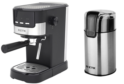 Набір Кавоварка рожкова RZTK Espresso + Кавомолка RZTK Bullet 150W