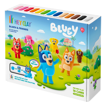 Zestaw Hey Clay Bluey i przyjaciele Plastelina + akcesoria 15 szt. HCL15030CEE15 (4897105245568)