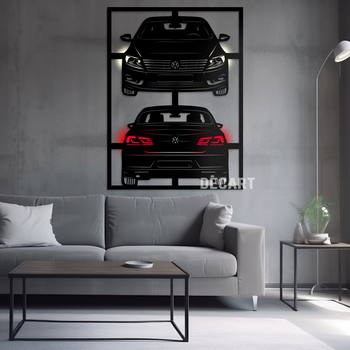 Декоративное панно на стену в кухню, гостиную, спальню Volkswagen Passat 120х90 см (без подсветки)