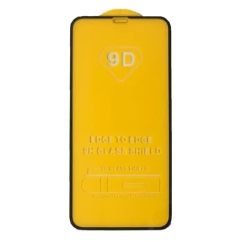 Захисне скло 9D iPhone 11/XR чорне тех. пак
