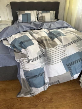 Постельное белье хлопковое Метрополис Двуспальное 180 x 220 Бязь Серое 50 х 70
