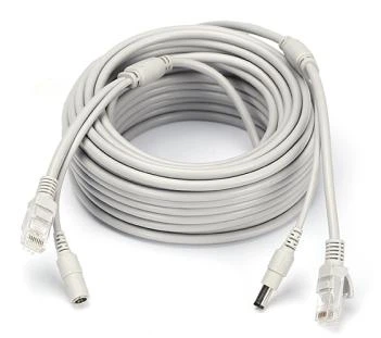 Патчкорд комбинированный по витой паре RJ-45+DC 40m, серый