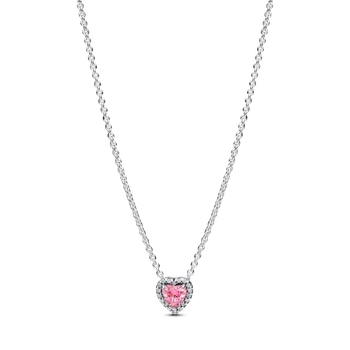 Серебряные бусы Pandora Розовое сердце 398425C02