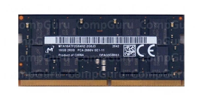 Оперативная память для ноутбука Micron Black Series DDR4 16GB 2666MHz SO-DIMM 2Rx8 PC4-2666V (MTA16ATF2G64HZ-2G6J3)