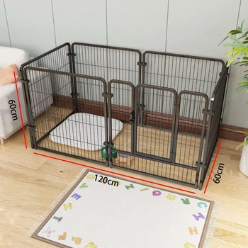 Металлический манеж вольер для щенков Springos 120 x 60 x 60 см Черный
