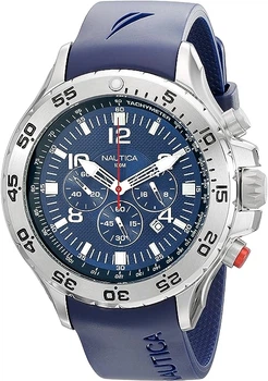 Годинник Nautica Men's N14555G NST Stainless Steel Watch with Blue Resin Band