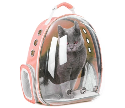 Прозрачный рюкзак для переноски животных Pet Cat PC-42 для кошек и собак Персиковый