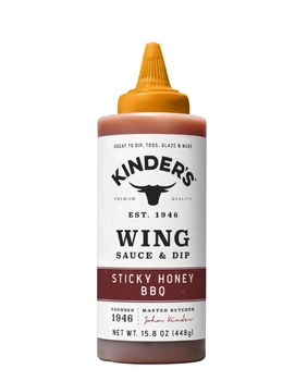 Соус Kinder's Wing Sauce & Dip Sticky Honey BBQ для крыльев и мяса 448 г