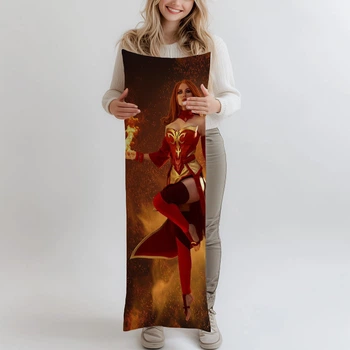 Дакимакура Lina (Dota 2), (подушка обнимашка) 120*40 см