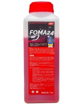 Профессиональная активная пена FOMA24 для бесконтактной мойки авто 1 кг До 16 моек Концентрат 1:60 Автохимия для СТО и дома