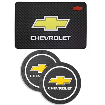 Набір антиковзних килимків для торпеди та підсклянника Chevrolet 3 шт