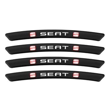 Емблема обода колеса Seat 4 шт Алюміній наклейка на диски на скотчі Чорні