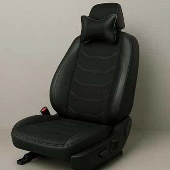 Комплект модельных чехлов VelvetGuard от AMI.AUTO аригона с алькантарой чорные на Ниссан Нот (Nissan Note) 2005-2012 хэчтбек