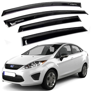Дефлектори вікон вітровики для Ford Fiesta VI Седан 2014- USA Voron Glass