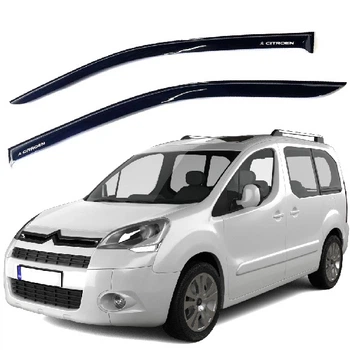 Дефлектори вікон ветровики для Citroen Berlingo II 2008-2018 Скотч 3M 2 шт Voron Glass