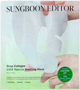 Успокаивающая гидрогелевая маска для лица - Sungboon Editor Deep Collagen Cica Teatree Soothing Mask 4x37g (1497156-41713060)