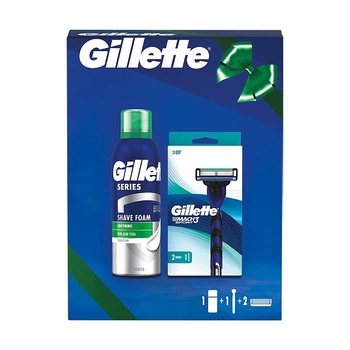 Набор - Gillette Mach3 Sport (razor/1pc + refil/2pcs + foam/200ml) (1414001-26510201)