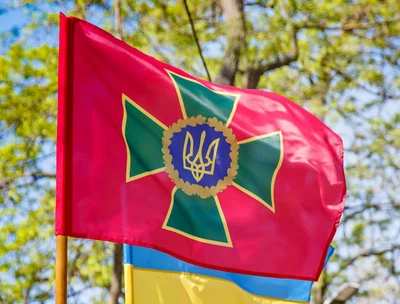 Флаг ДПСУ государственной пограничной службы 150х90 см, двухсторонняя печать, люверсы на флагшток