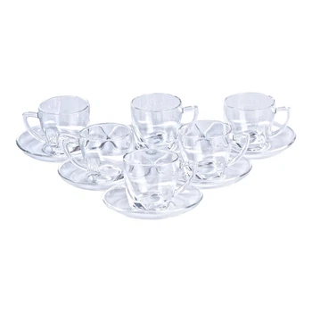 Чайний сервіз скляний на 6 персон Clear TS Kitchen HP572 Прозорий