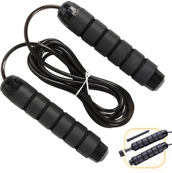Скакалка з обважнювачем EasyFit EF-1917 Чорна (56003613)