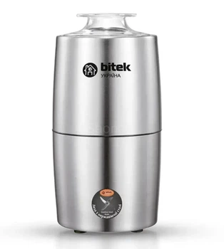 Електрична кавомолка BITEK BT-7120 1000 Вт 200 г ножова ротаційна для кави спецій горіхів насіння шоколаду та рису потужна побутова кофемолка з нержавіючими лезами 28000 об хв прозорою кришкою для дому та щоденного використання