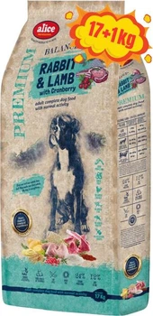 Сухий корм для собак Alice (Rabbit & Lamb with Cranberry) кролик та ягня з журавлиною 17 кг + 1 кг