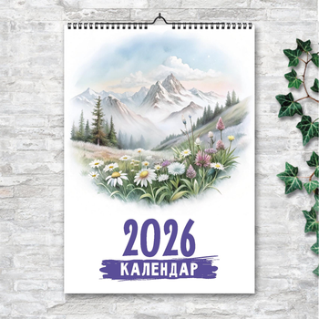 Календар 2026 настінний перекидний Арт Ніжність 13 аркушів ENTERSTORE 42х29.7 см (ART 250202)
