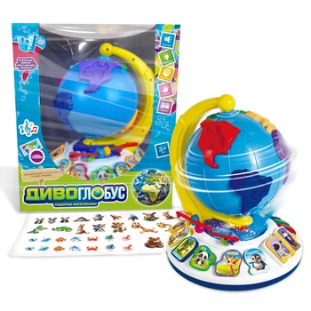 Диво-глобус 'WToys', українською мовою, 7 віршів, 7 пісень, 10 казок, ноти, цифри, сортер, підсвічування