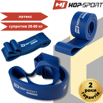 Еспандер-петля Hop-Sport 28-80 кг HS-L064RR синя гумова петля для тренувань
