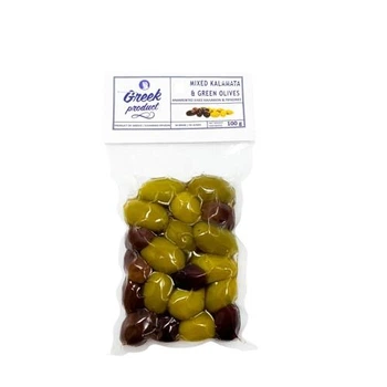 Оливки ассорти Каламата и зеленые с косточкой Greek Product 100 г