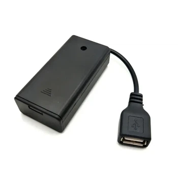 Акумуляторний/батарейний відсік на 2 х АА з кришкою й USB-мама