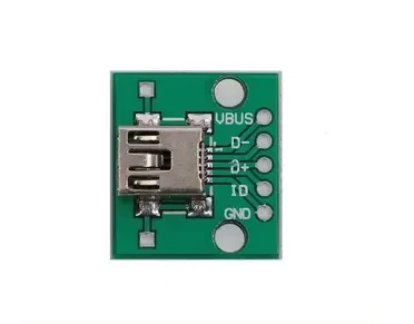 Разъем mini USB, гнездо 5 pin с платой, монтажное, USB-MINI-4. -COPY-