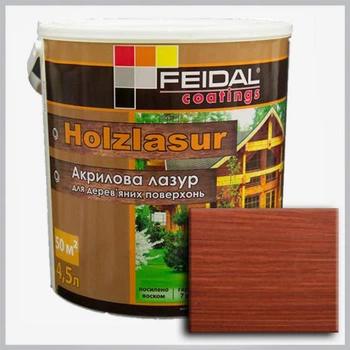 Акриловая лазурь Holzlasur Feidal красное дерево 4,5 л