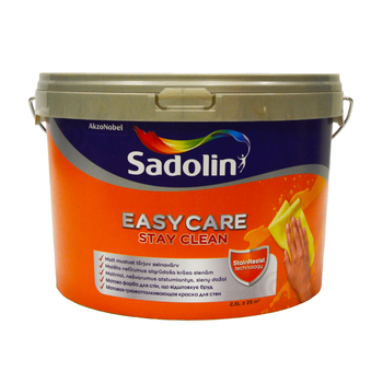 Акриловая краска Sadolin EasyCare для стен и потолка Грязеотталкивающая Бесцветная BC 2,33 л
