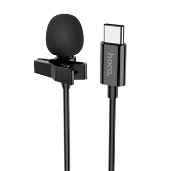 Мікрофон дротовий петличний HOCO L14 Type-C Lavalier microphone 2m Black