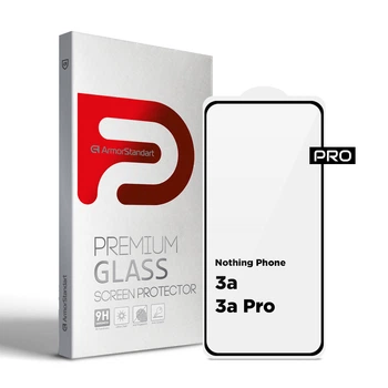 Защитное стекло на Nothing Phone (3a)/(3a) Pro с олеофобным покрытием, Pro, полное проклеивание, антистатичный и пылеотталкивающий слой, 9H, самоклеющееся, 2.5D, на весь экран, антистатический клей, ArmorStandart (ARM85466)