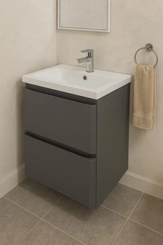 Тумба Bianco консольна з умивальником Bianco 70 (2 ящики) бетон