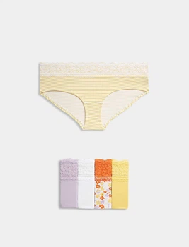 Набір трусиків шорти Marks&Spencer low rise shorts 14(42) 5 шт sunshine lace різнобарвний 0169