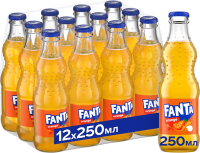 Упаковка безалкогольного напитка Fanta Апельсин 0.25 л х 12 бутылок (5449000147073)