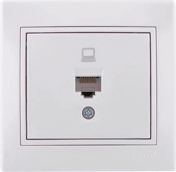 Розетка компьютерная Lezard Mira RJ45 CAT5, белый (701-0202-139)
