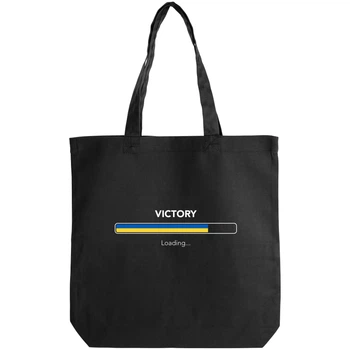 Эко сумка саржевая чёрная (38*38*6 см) Victory loading (17723110797325189)