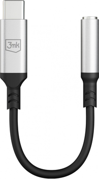 Adapter 3MK USB-C - miniJack Black-Silver (5903108518055)