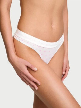 Трусики танга жіночі бавовняні Victoria's Secret 26987591 L Білі (2126439778292)