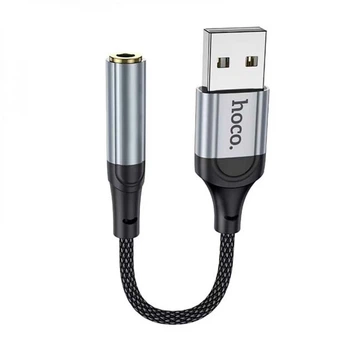 Адаптер перехідник Hoco LS36 USB to Jack 3.5 (F) чорний