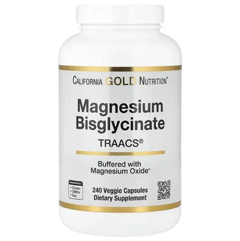 Магний бисглицинат, California Gold Nutrition, 200 мг, 240 капсул (100 мг в 1 капсуле)