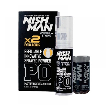 Пудра для стилізації волосся з розпилювачем Nishman Light Control Refillable Sprayed Powder 20+20 г